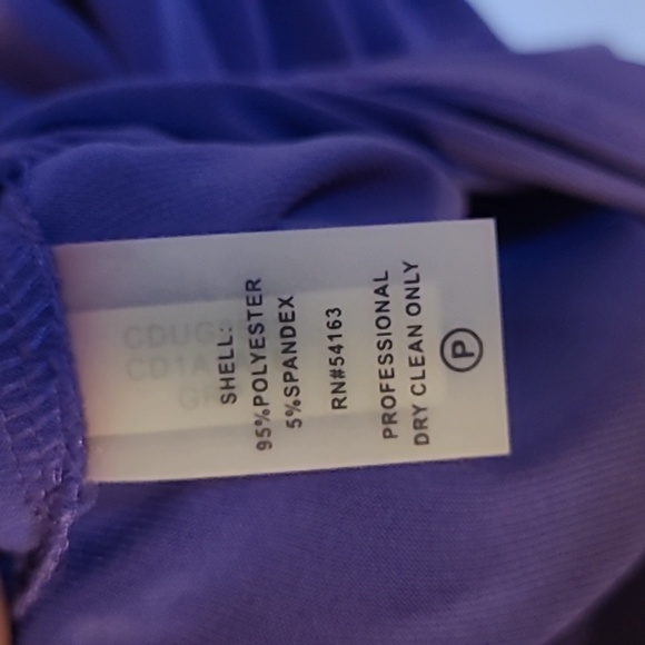 Calvin Klein dark purple sleeveless dress w/ belt - Picture 4 of 4